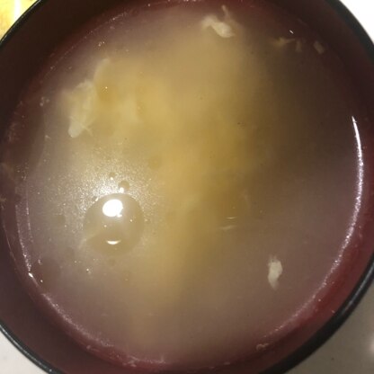 簡単に中華風のスープができました！写真撮る時に卵沈んじゃいました（ ;  ; ）